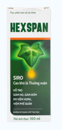 Hexspan Siro Cao Khô Lá Thường Xuân hỗ trợ giảm ho, giảm đờm do viêm họng, viêm phế quản (Chai 100ml)